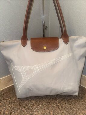 Longchamp rare Le Pliage Eiffel Tower Limited Edition Tote Bag Large